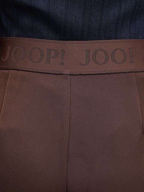 Joop! spodnie damskie kolor brązowy proste high waist 30048199