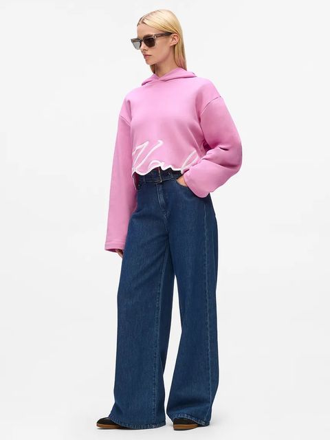 Karl Lagerfeld bluza damska kolor różowy z aplikacją A4W20039