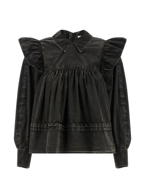 GANNI polo-collar blouse - Black - zdjęcie produktu nr 1
