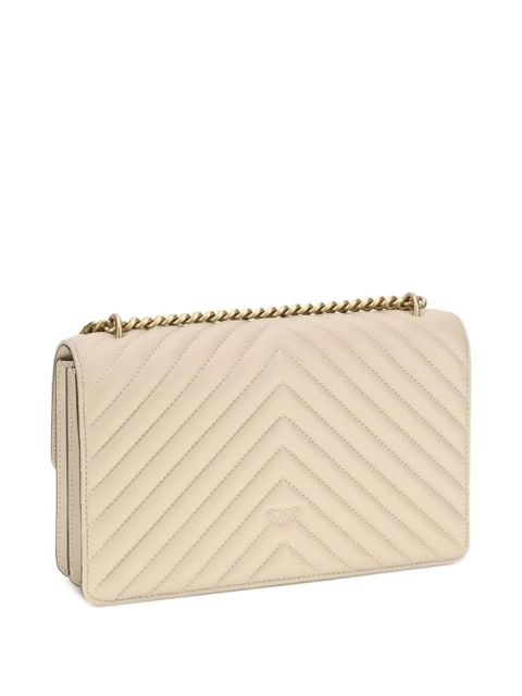 PINKO medium Love One chevron-quilted shoulder bag - Neutrals