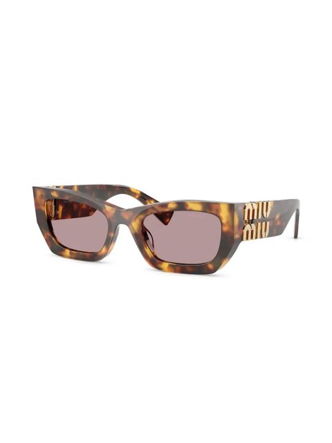 Miu Miu Eyewear logo-lettering sunglasses - Brown - zdjęcie produktu nr 2
