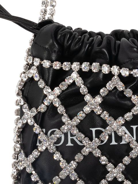 Off-White crystal-skull leather tote bag - Black