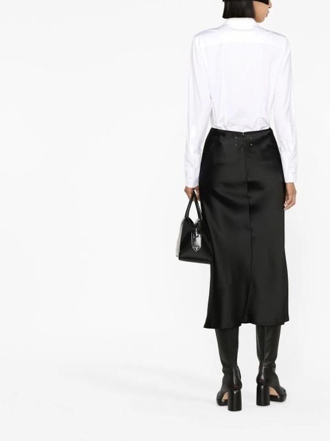 Maison Margiela bias-cut satin midi skirt - Black