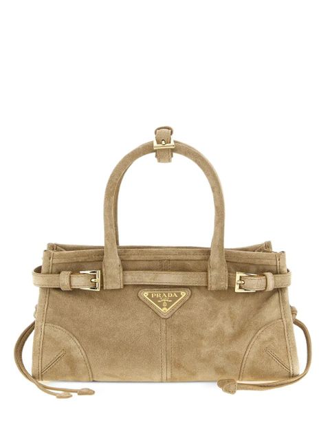 Prada mini Bonnie suede tote bag - Neutrals - zdjęcie produktu nr 1