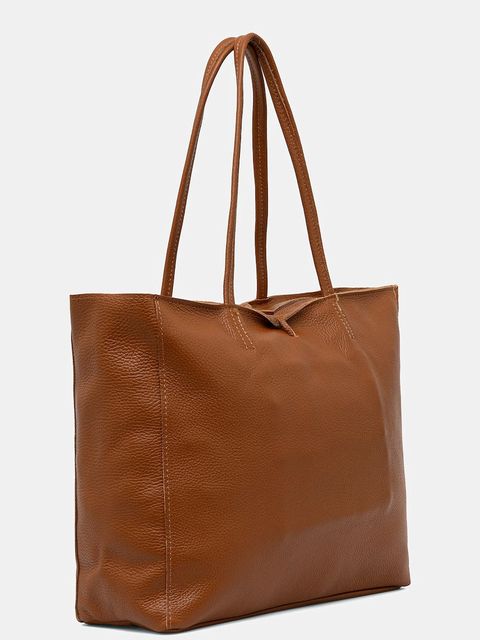 Answear.LAB torebka skórzana kolor brązowy