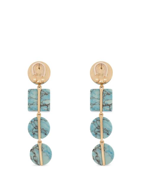 Cult Gaia geometric-beaded drop earrings - Gold