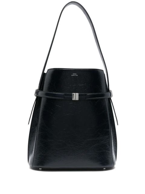 TOTEME naplack-leather belted bucket bag - Blue - zdjęcie produktu nr 1