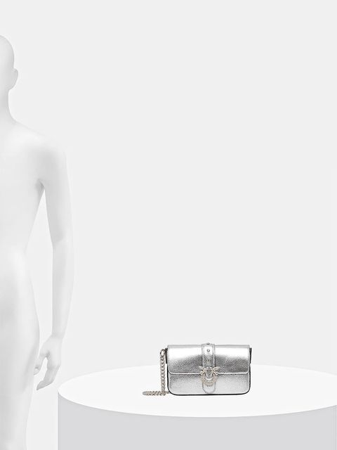 Pinko torebka skórzana kolor srebrny 105353 A2WD