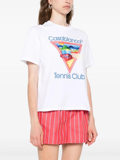 Casablanca Tennis Club Icon triangle-print T-shirt - White