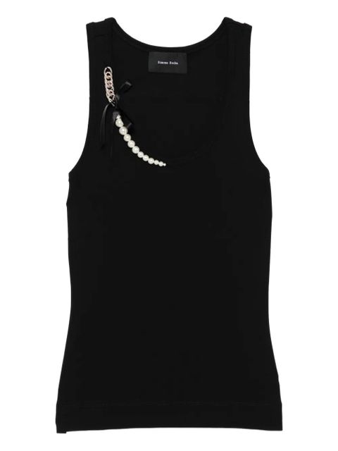 Simone Rocha pearl-and-chain tank top - Black - zdjęcie produktu nr 1