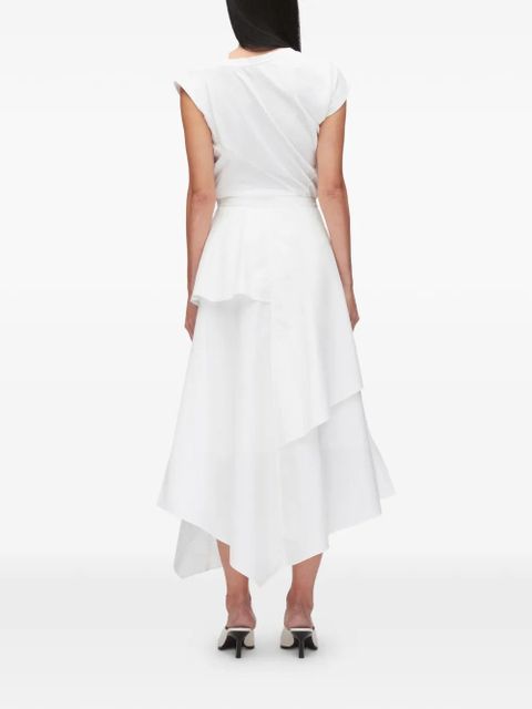 3.1 Phillip Lim floral ruffled midi skirt - White