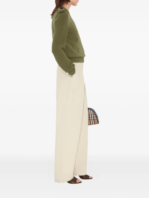 Burberry checked-epaulettes sweater - Green - zdjęcie produktu nr 2