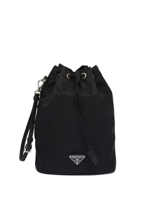 Prada logo-plaque drawstring pouch - Black - zdjęcie produktu nr 1