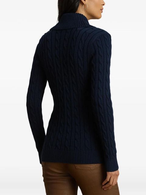 Lauren Ralph Lauren cable-knit belted cardigan - Blue