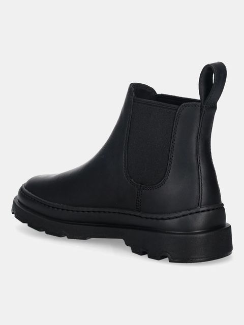 Camper sztyblety skórzane Brutus+ damskie kolor czarny na płaskim obcasie K400818-001