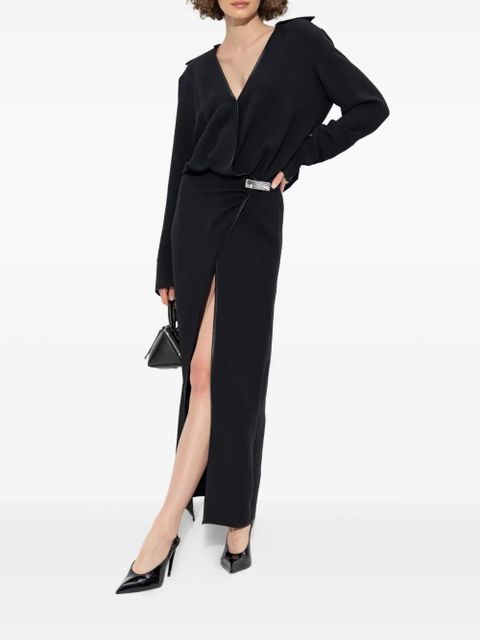 The Attico wrap-front split dress - Black - zdjęcie produktu nr 2