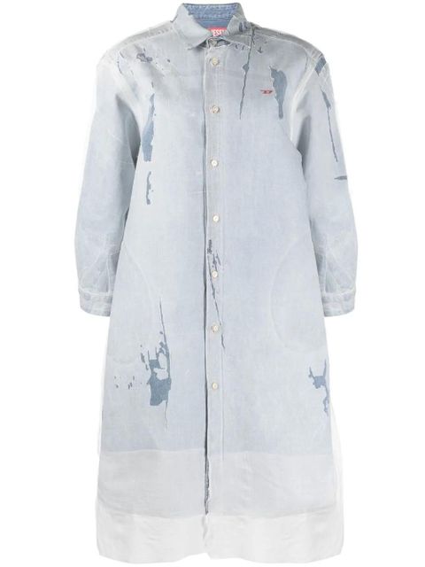 Diesel distressed denim shirt dress - Blue - zdjęcie produktu nr 1