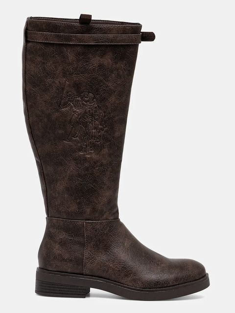 U.S. Polo Assn. kozaki YLENIA001 damskie kolor brązowy na płaskim obcasie YLENIA001W/EY1 - zdjęcie produktu nr 2