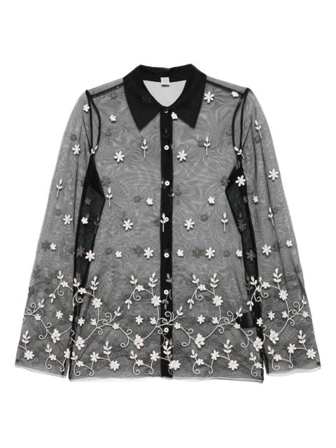 TOTEME floral-embroidered shirt - Black - zdjęcie produktu nr 1