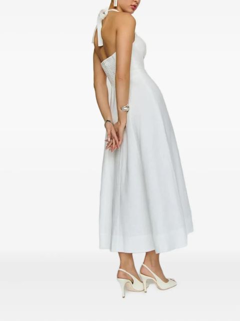 Reformation halter-neck split dress - White
