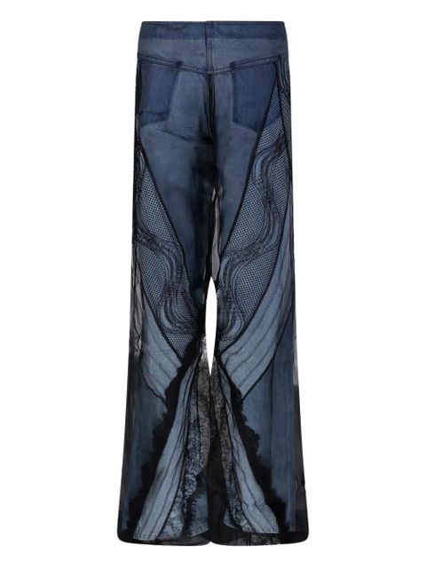Christopher Esber sheer-overlay wide-leg jeans - Blue - zdjęcie produktu nr 2