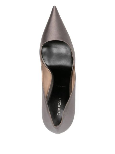 TOM FORD 85mm pointed-toe satin pumps - Grey