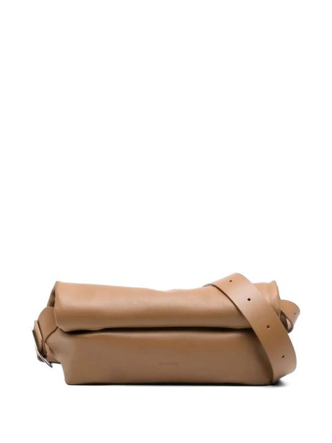 Jil Sander small Rollup logo-detail shoulder bag - Brown - zdjęcie produktu nr 2