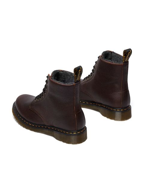 Dr. Martens workery skórzane 1460 Pascal Warm Lined damskie kolor brązowy na platformie DM31873201 - zdjęcie produktu nr 2