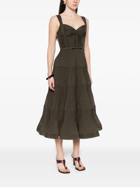 ZIMMERMANN pleated draped midi dress - Green