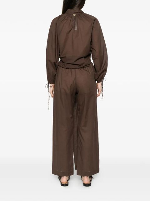 TWINSET tie-front wide-leg top - Brown