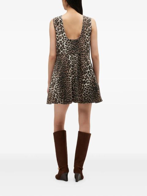GANNI pocket leopard-print mini dress - Brown - zdjęcie produktu nr 2