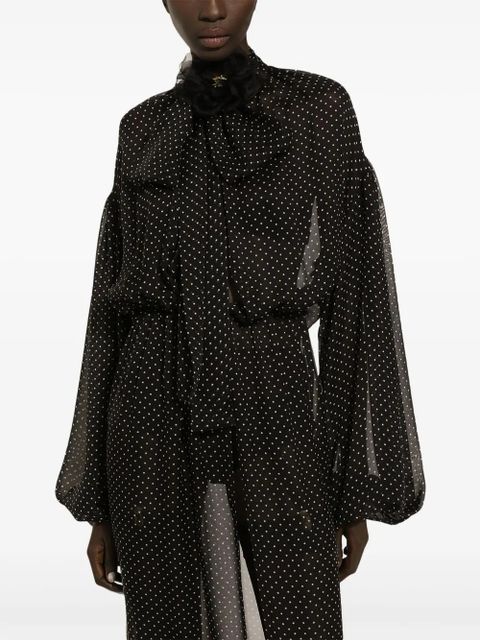 Dolce & Gabbana polka-dot print maxi dress - Black