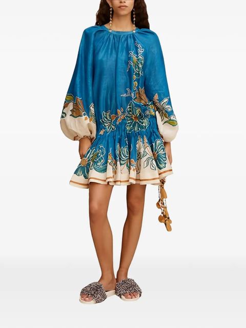 ALEMAIS Luda floral tassel mini dress - Blue - zdjęcie produktu nr 2