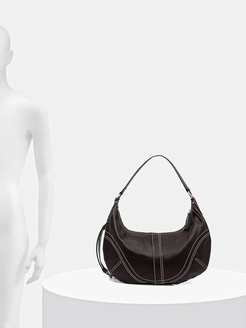 Answear.LAB torebka skórzana kolor brązowy