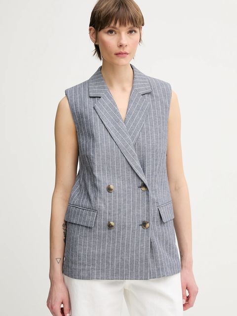 United Colors of Benetton kamizelka z domieszką lnu - zdjęcie produktu nr 2