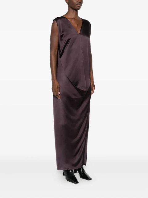 Sportmax V-neck draped dress - Purple