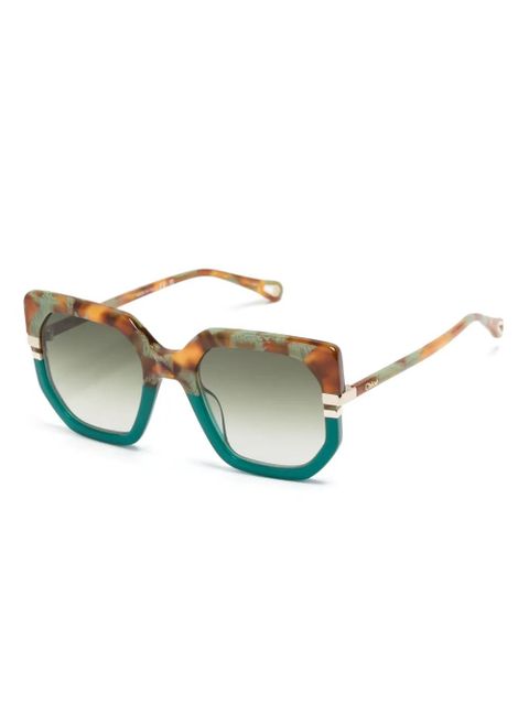 Chloé Eyewear oversize-frame sunglasses - Green - zdjęcie produktu nr 2