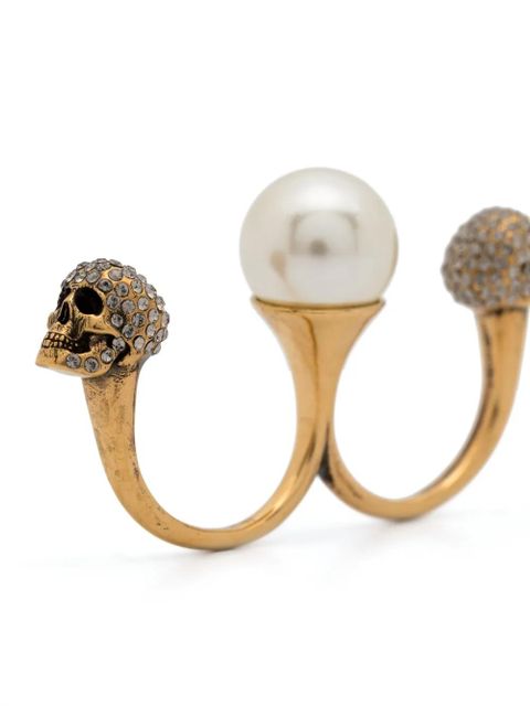 Alexander McQueen skull knuckleduster ring - Gold