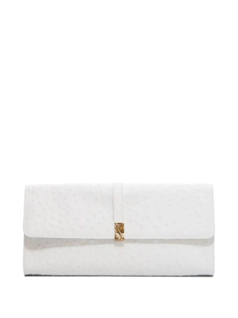 LouLou de Saison MOHINI Ostrich-effect leather clutch bag - White - zdjęcie produktu nr 1