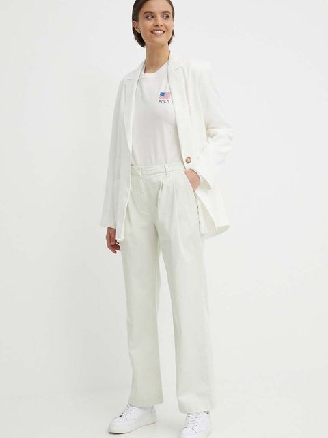 Polo Ralph Lauren longsleeve bawełniany kolor beżowy 211935596