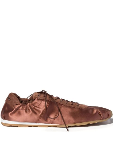 Miu Miu Plume lace-up fastening sneakers - Brown - zdjęcie produktu nr 1