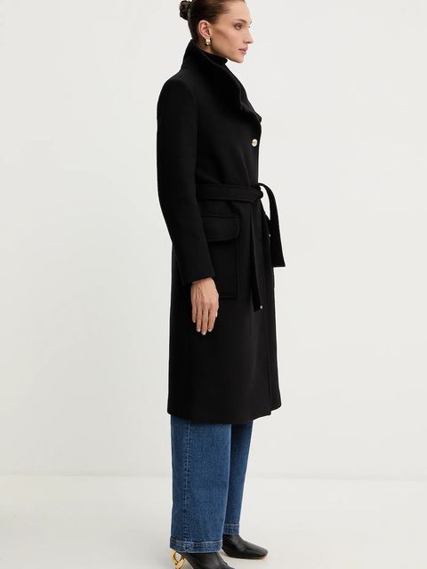 Morgan płaszcz z dodatkiem wełny kolor czarny GALOUA - zdjęcie produktu nr 2