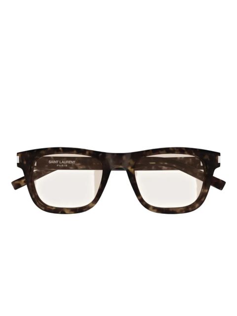 Saint Laurent Eyewear logo-engraved sunglasses - Brown - zdjęcie produktu nr 2