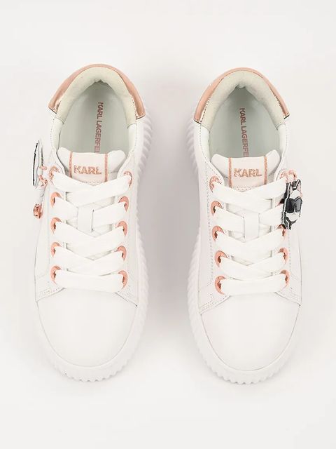 Karl Lagerfeld sneakersy skórzane KREEPER LO damskie kolor biały KL42376T