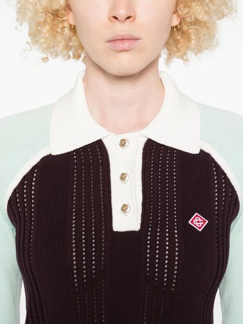 Casablanca colourblock polo top - Red