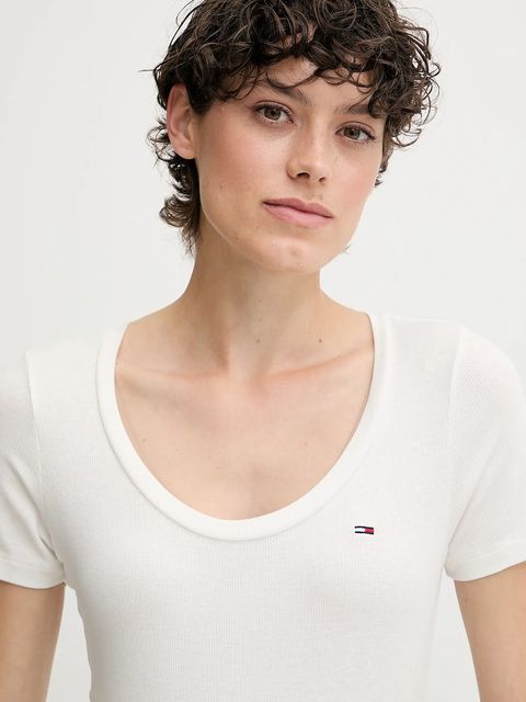 Tommy Jeans t-shirt damski kolor biały DW0DW20916