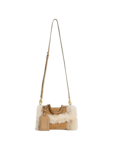 Dolce & Gabbana My Sicily shearling tote bag - Neutrals