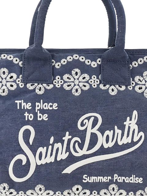 MC2 Saint Barth ruffled broderie-anglaise tote bag - Blue - zdjęcie produktu nr 2