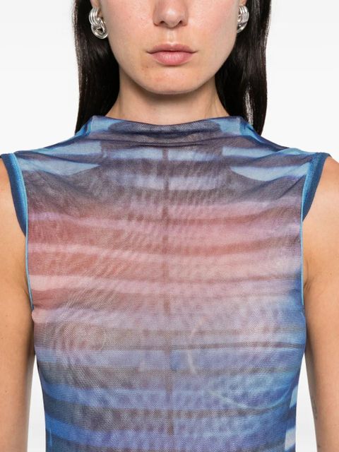 Jean Paul Gaultier striped sleeveless dress - Blue