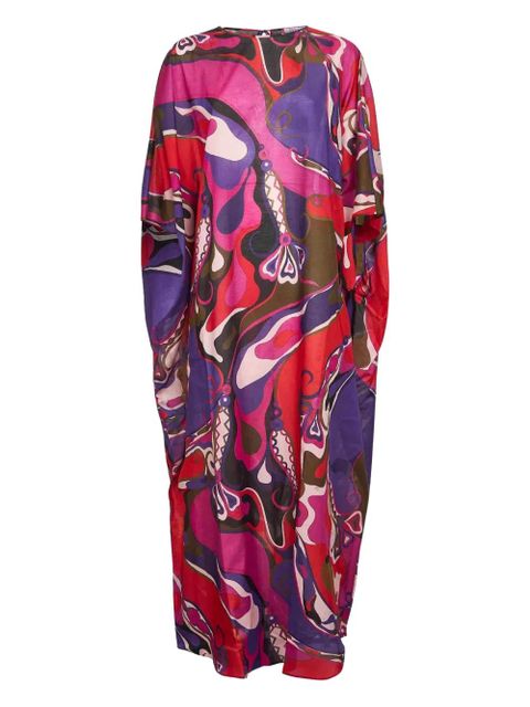 PUCCI abstract-pattern print draped dress - Red - zdjęcie produktu nr 1
